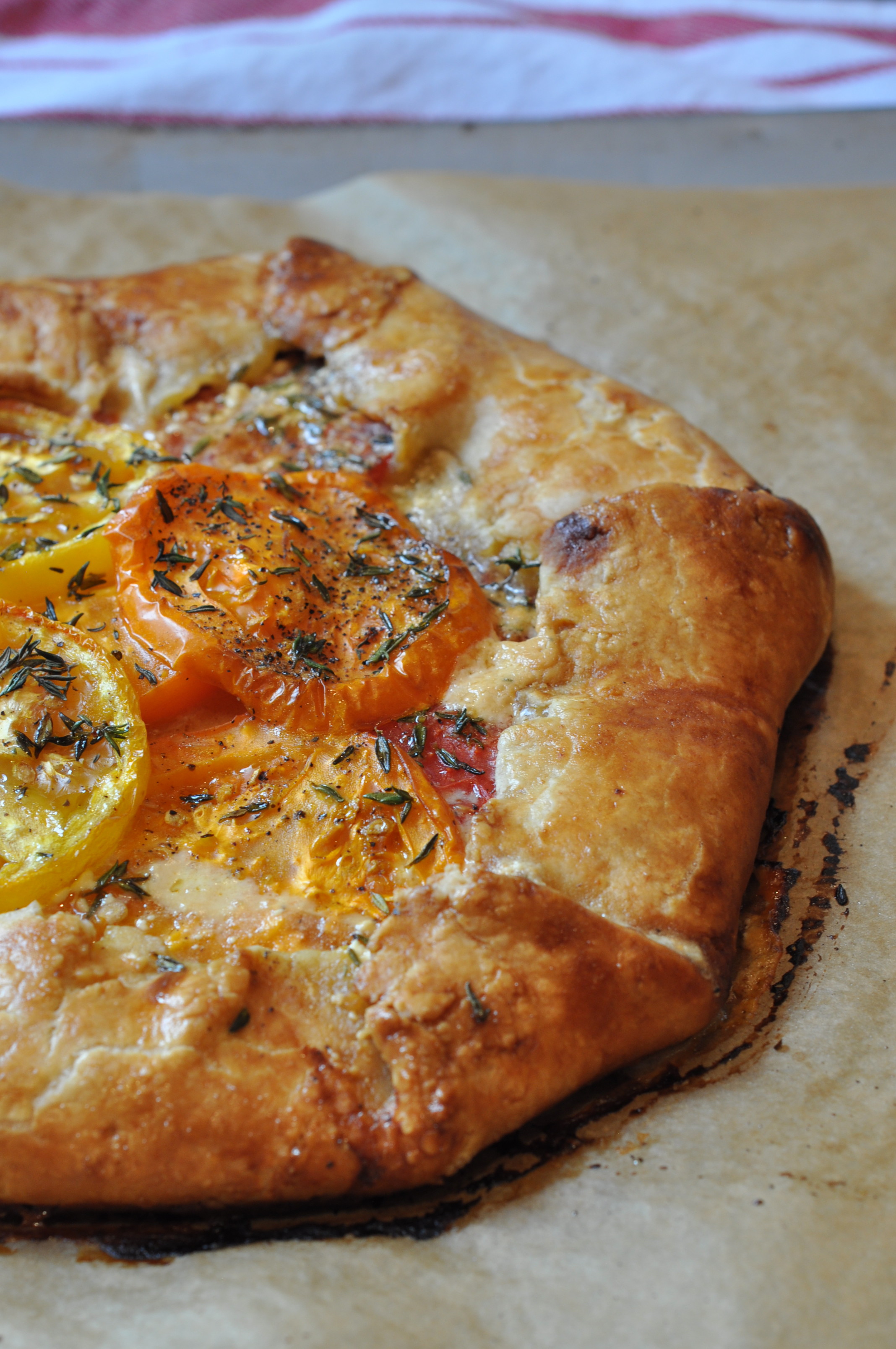 Tomato Galette with Goat Cheese, Honey & Thyme