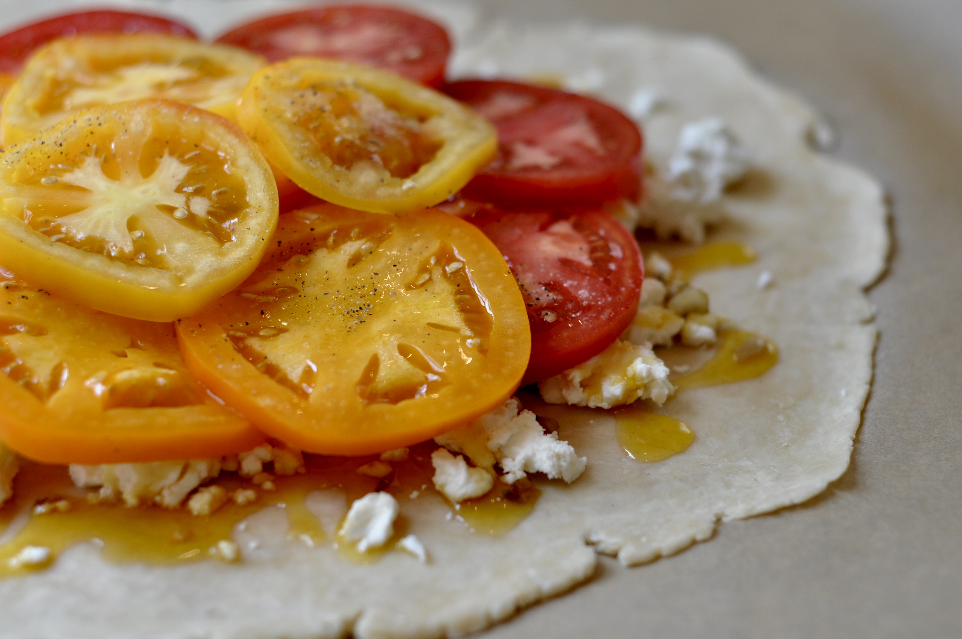 Tomato Galette with Goat Cheese, Honey & Thyme