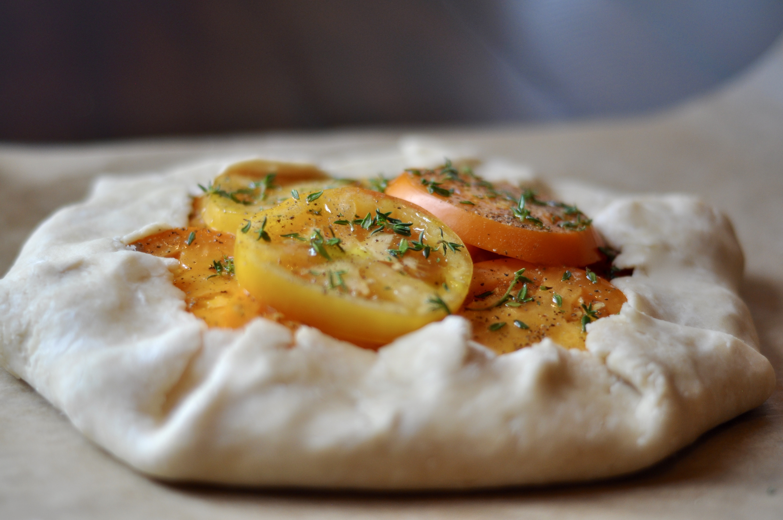 Tomato Galette with Goat Cheese, Honey & Thyme