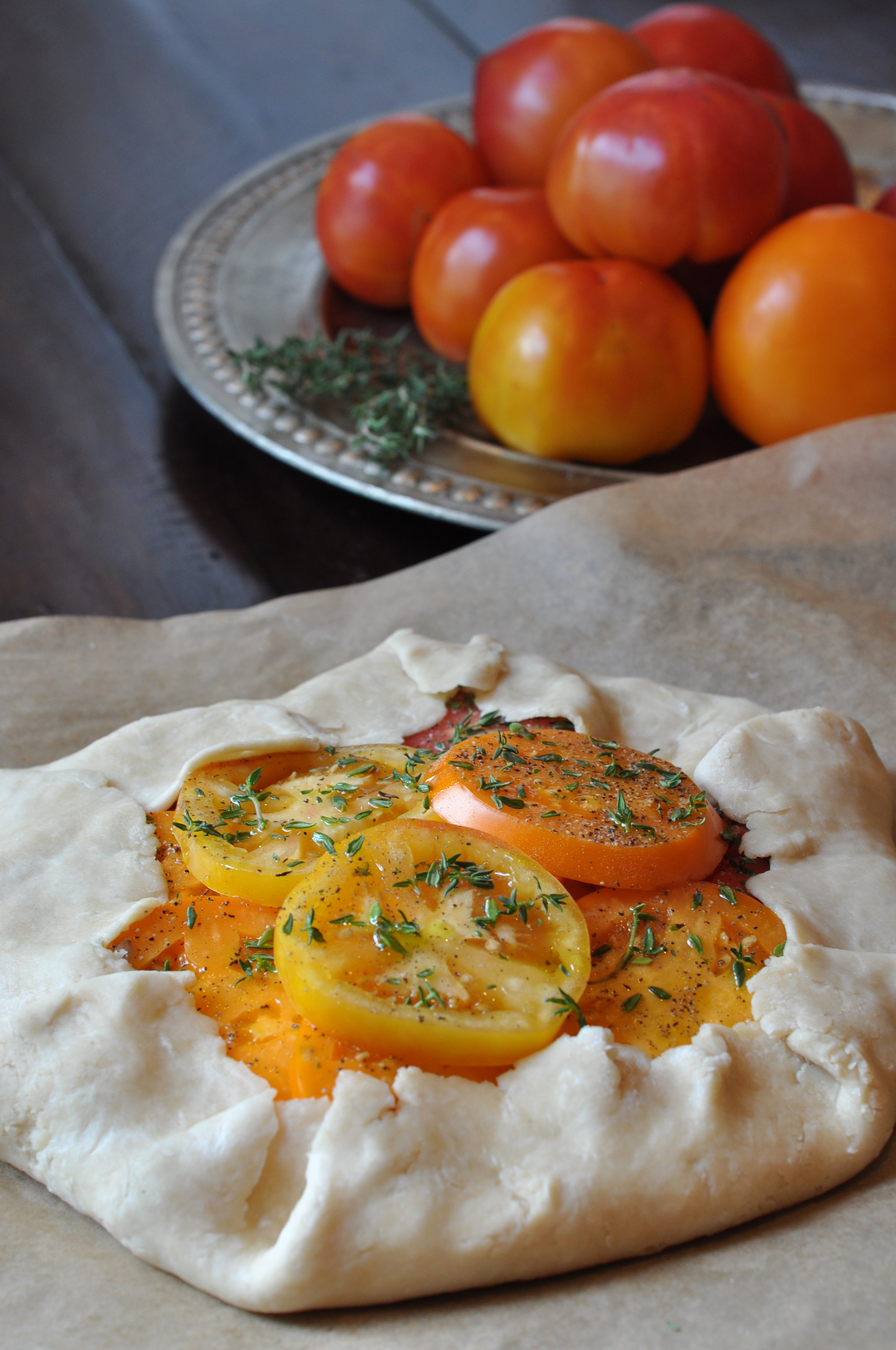 Tomato Galette with Goat Cheese, Honey & Thyme