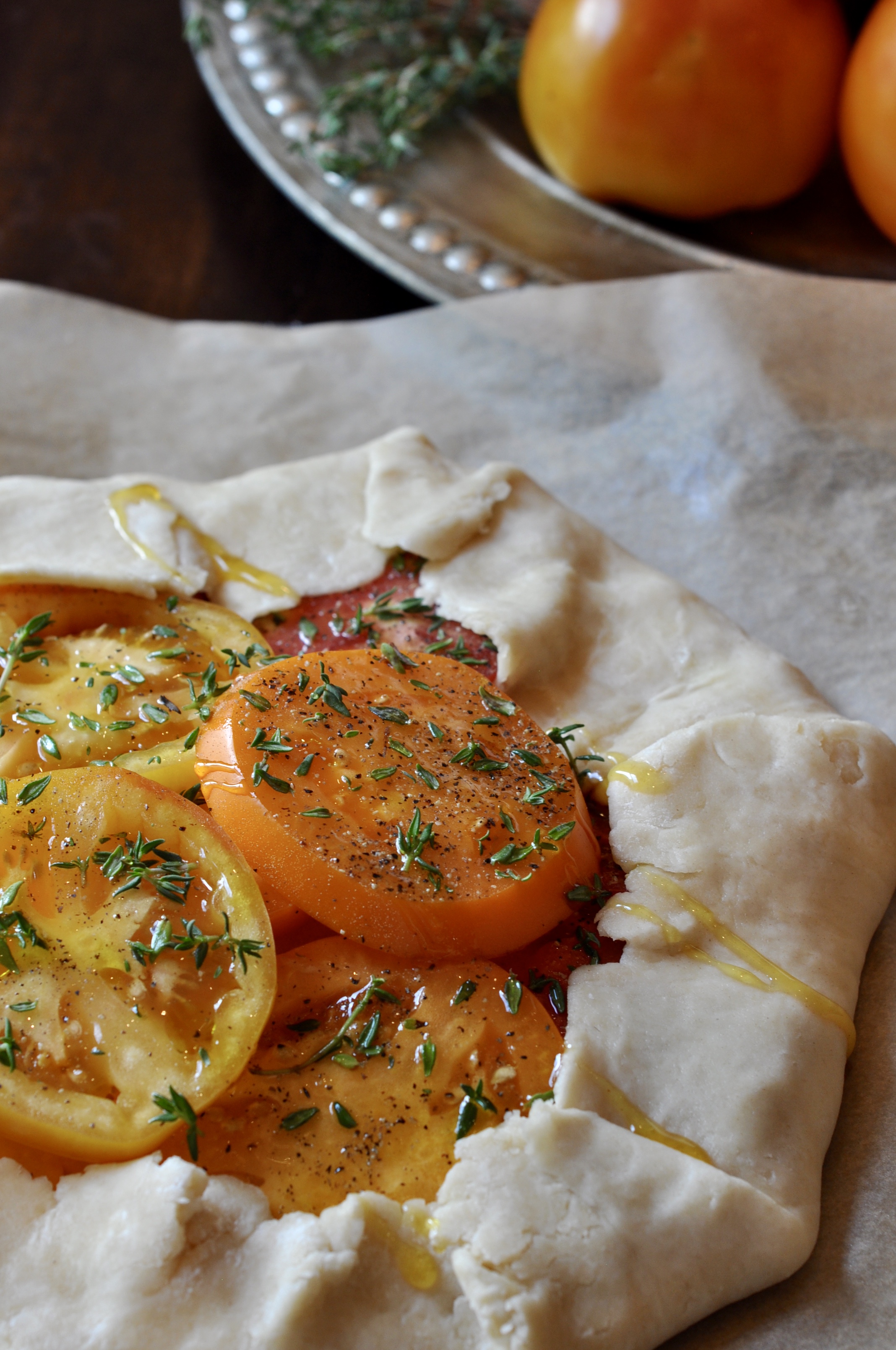 Tomato Galette with Goat Cheese, Honey & Thyme